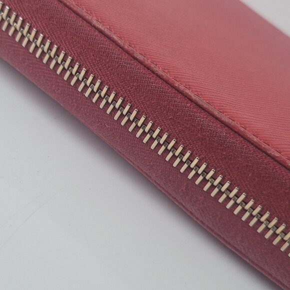 PRADA Red  Leather Zip Around Wallet - Picture 6 of 16